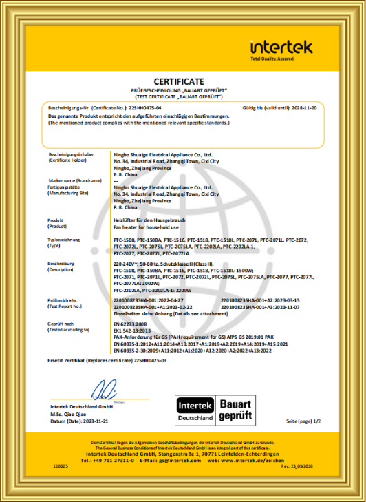 Certifikace GS